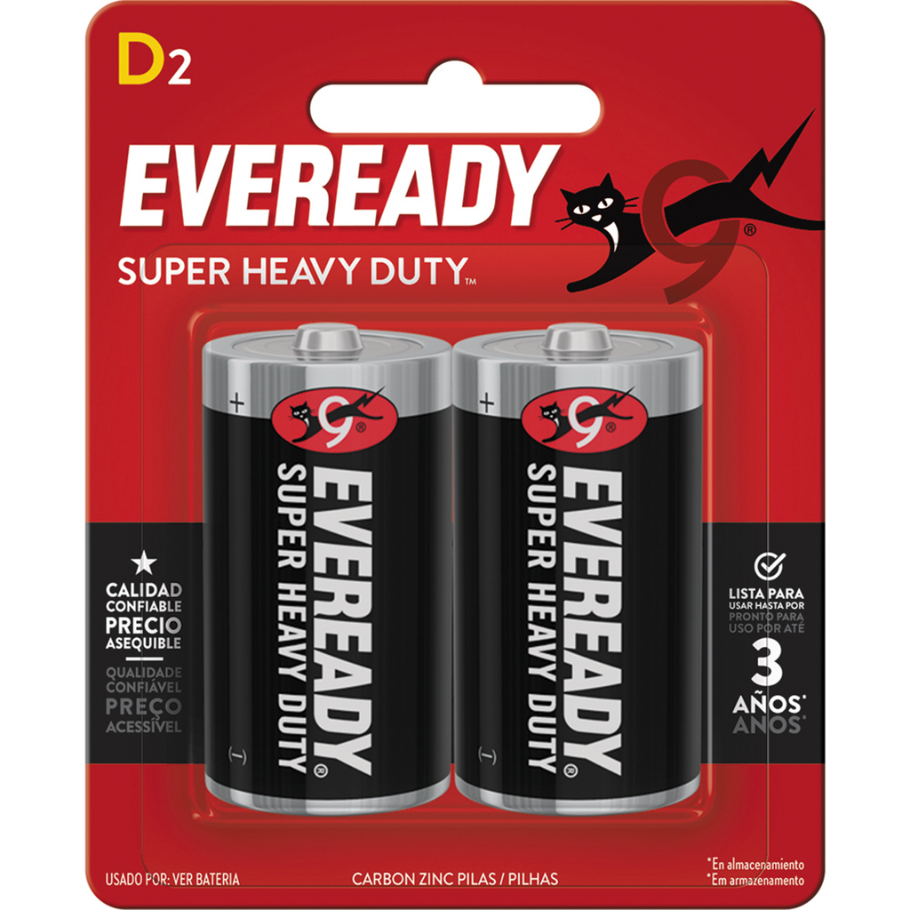 PILA EVEREADY "D" BLISTER C/2 PZAS 1250ST 