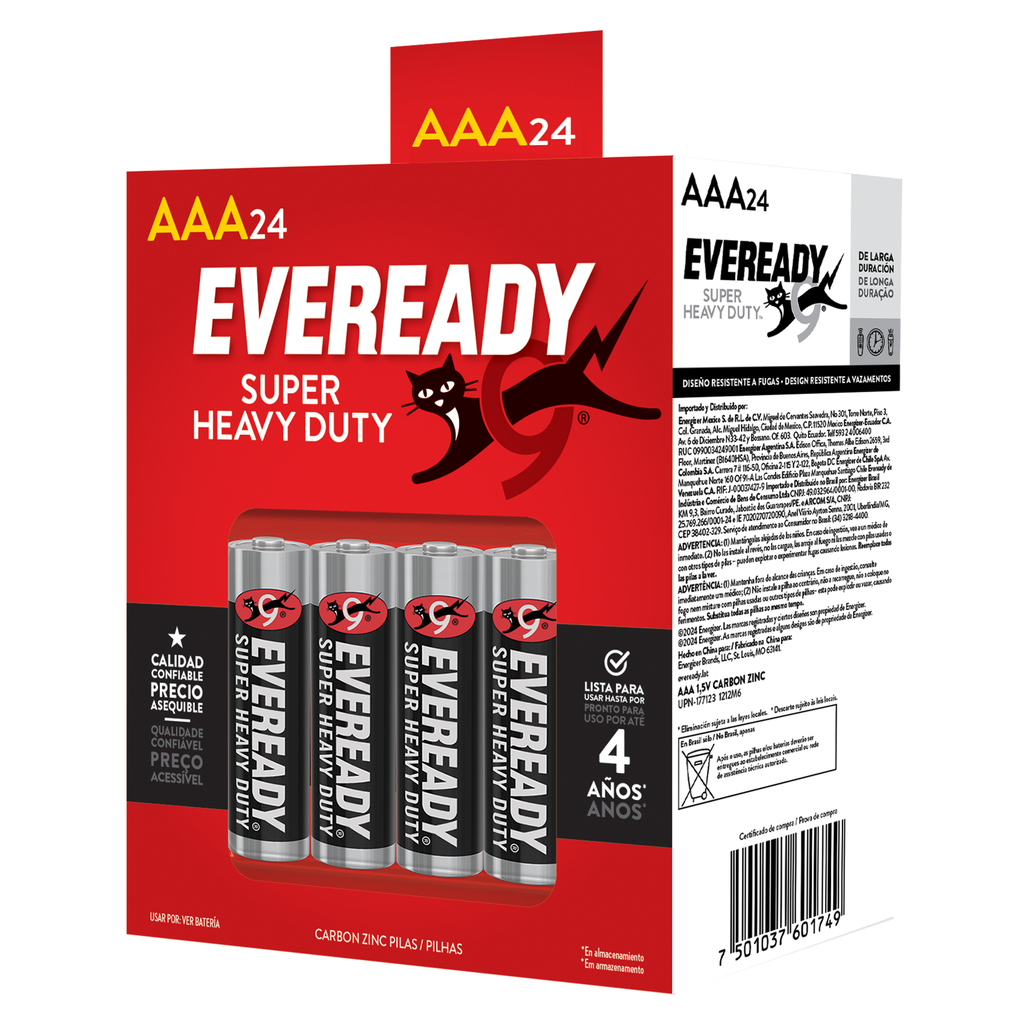 PILA EVEREADY "AAA" PAQ C/6 BLISTER D/4/PZS 1212-M6     