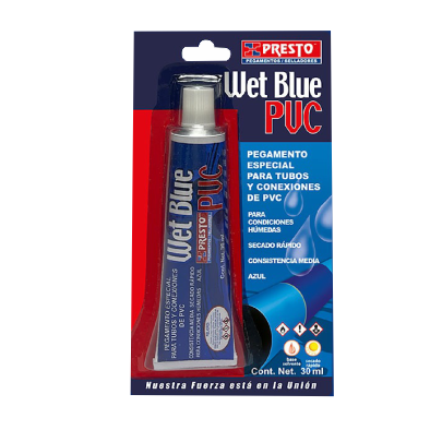 PEGAMENTO AZUL P/PVC WET BLUE TUB.30ML 9603PRESTO 