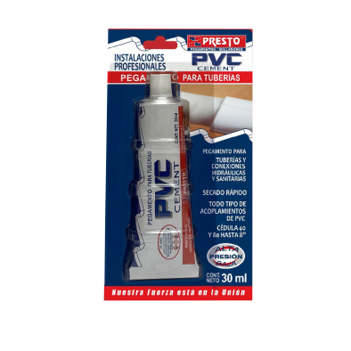 PEGAMENTO PARA PVC TUBO 30ML 0903 PRESTO          