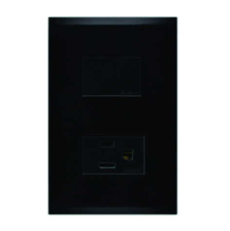 PLACA NEGRO C/1 INTERRUP.+ 1 CONT FZ2231N FORZA2
