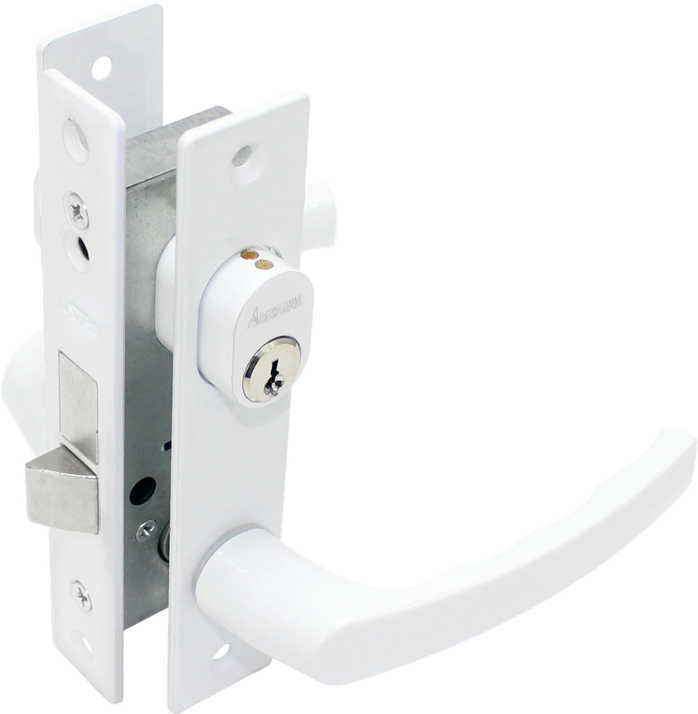 CERRADURA P/PUERTA ALUM.639-CD BLANCA AUSTRAL 