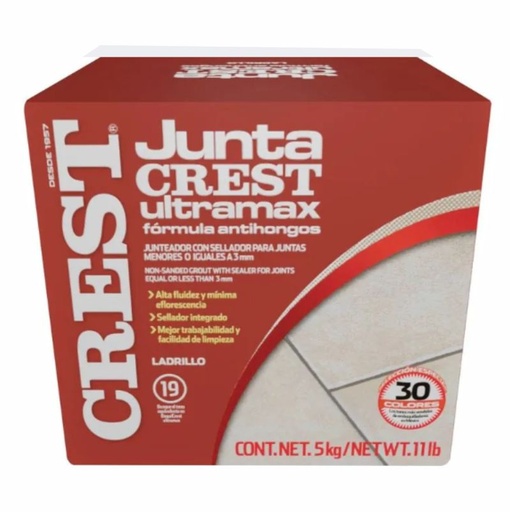 [62256] JUNTACREST ULTRAMAX LADRILLO CJA. 5KG CREST